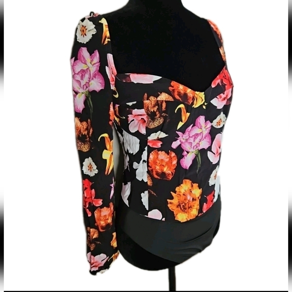 Desigual Womens Christian Lacroix Floral Blouse Bodysuit M - Picture 6 of 15